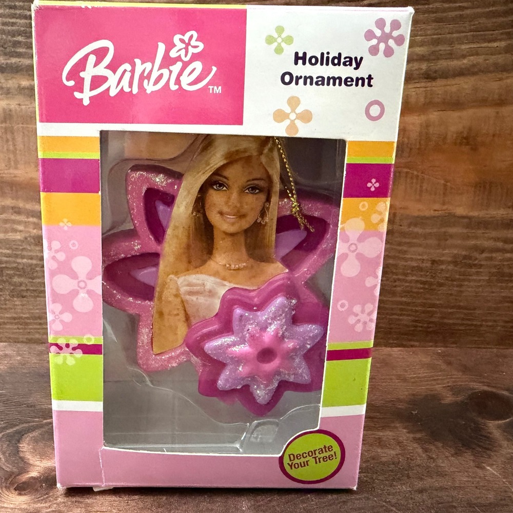 Barbie Kurt S Adler Holiday Ornament Pink Flower Portrait 2005 ZAL1233
